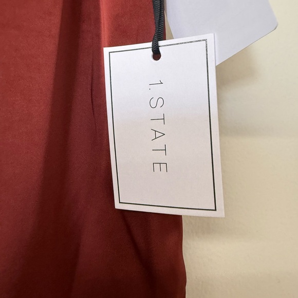 1.State NWT Drawstring Wide Pants | Dark Mahogany | Trousers | Medium | Luxury - Picture 6 of 7